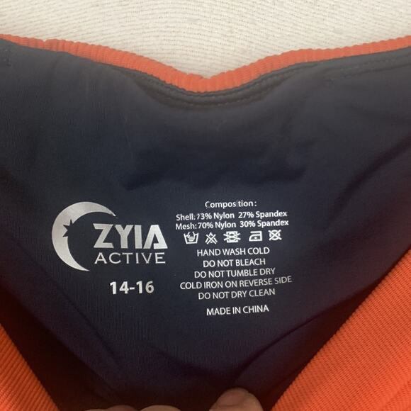 Zyia Active womens 14 16 xl burnt orange ribbed leggings athletic lulu gym work - Picture 4 of 9